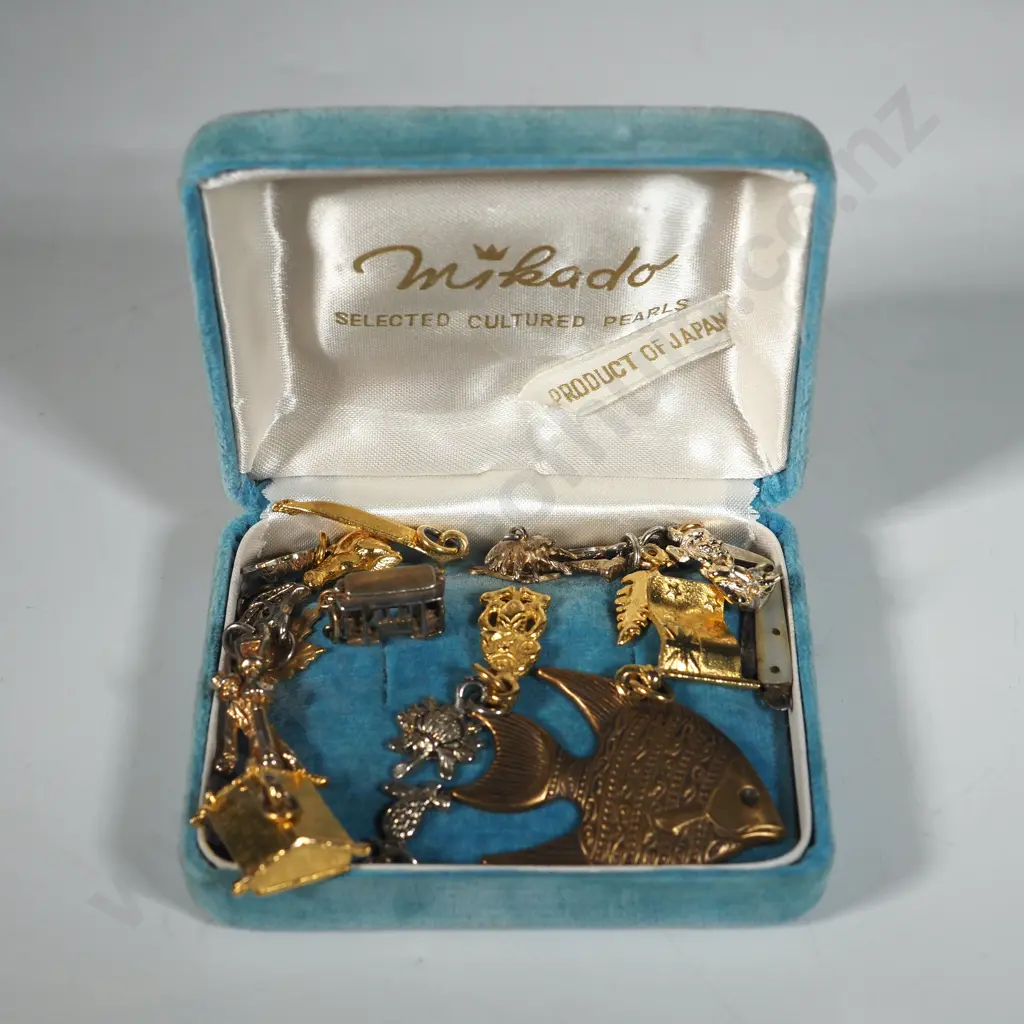 Assorted Lot of Silver Toned/Gilt Charms/Pendants, & a Miniature Pocket Knife w MOP Handles. Image 1++