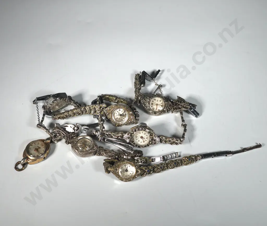 Assorted Lot of Ladies Wristwatches - Mainly Marcasite. Image 1++