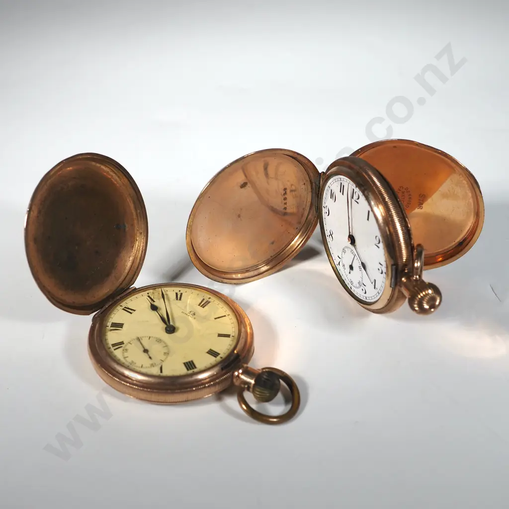 Two Gold Plated Hunter Pocket Watches. Image 1++