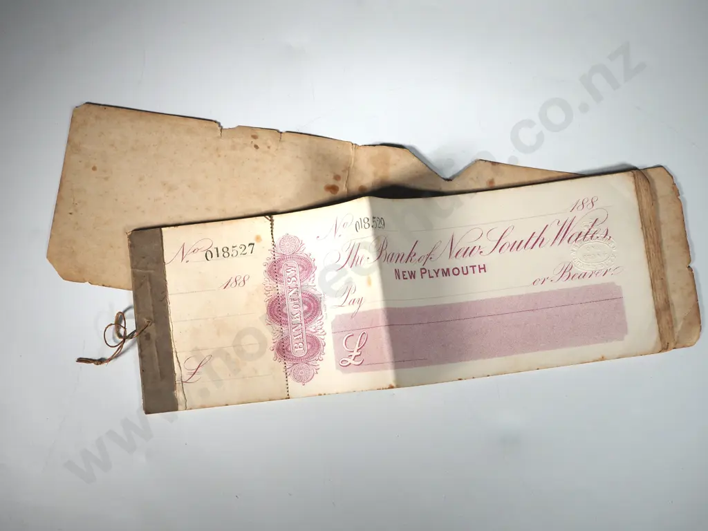 1880 Bank of New South Wales Cheque Book. Image 1++