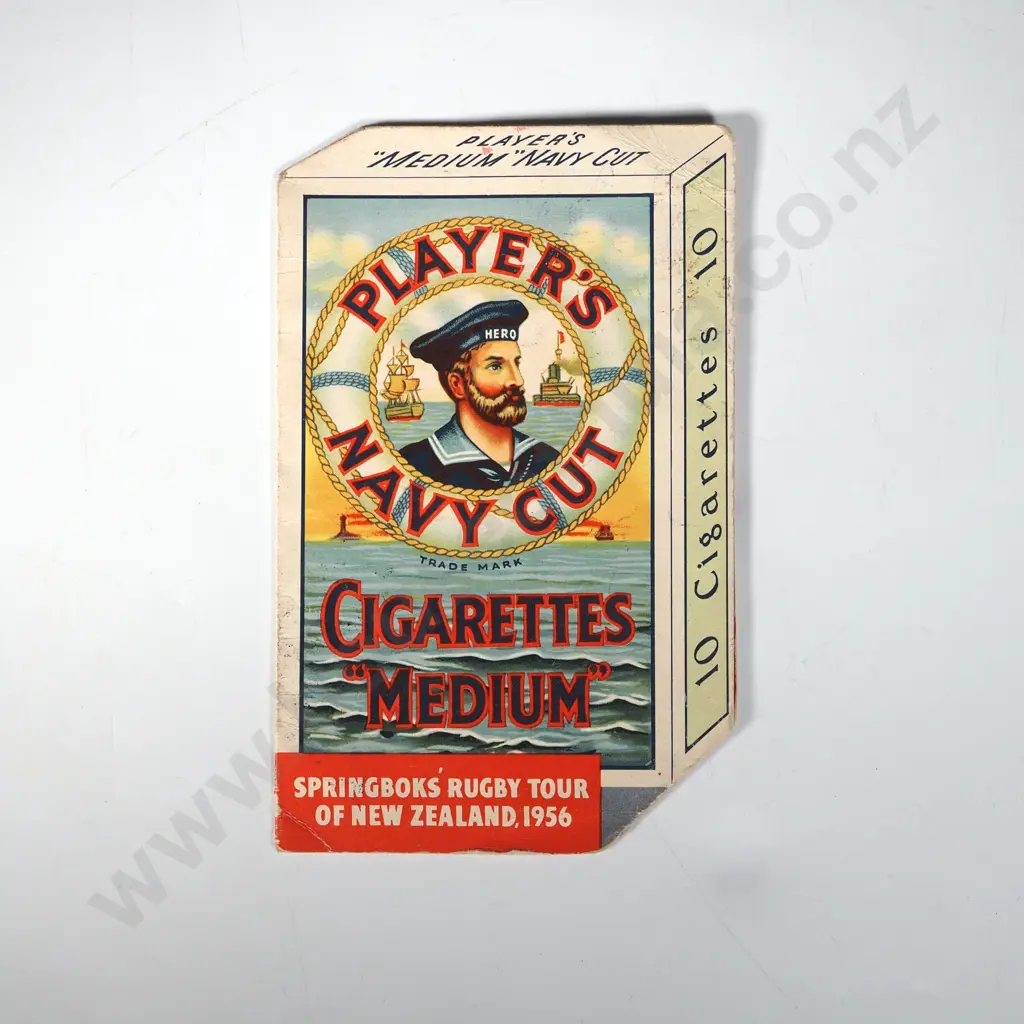 1956 Players Navy Cut Cigarette Packet & Card - Springbok Tour of New Zealand. Image 1++