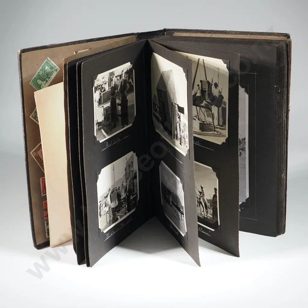 Post WWII Photo Album w Photos & Album Inner Carcass Contains Stamps. Image 1++