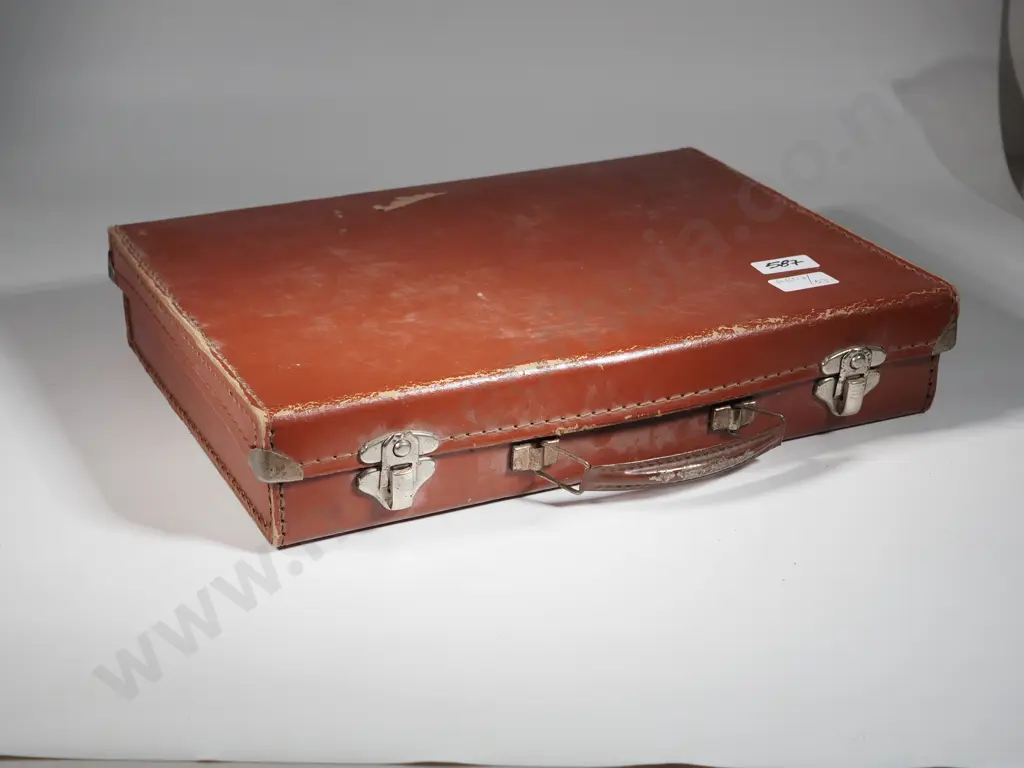 Small Brown Cardboard Suitcase of NZ Historical Ephemera 1890s- 1980. Image 1++