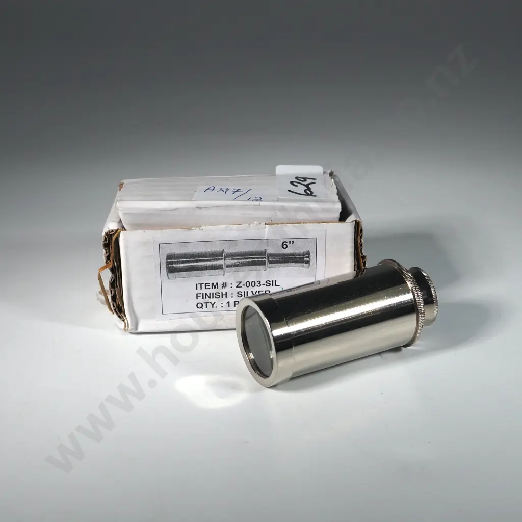 Small Chromed Brass Extendable Telescope. Image 1++
