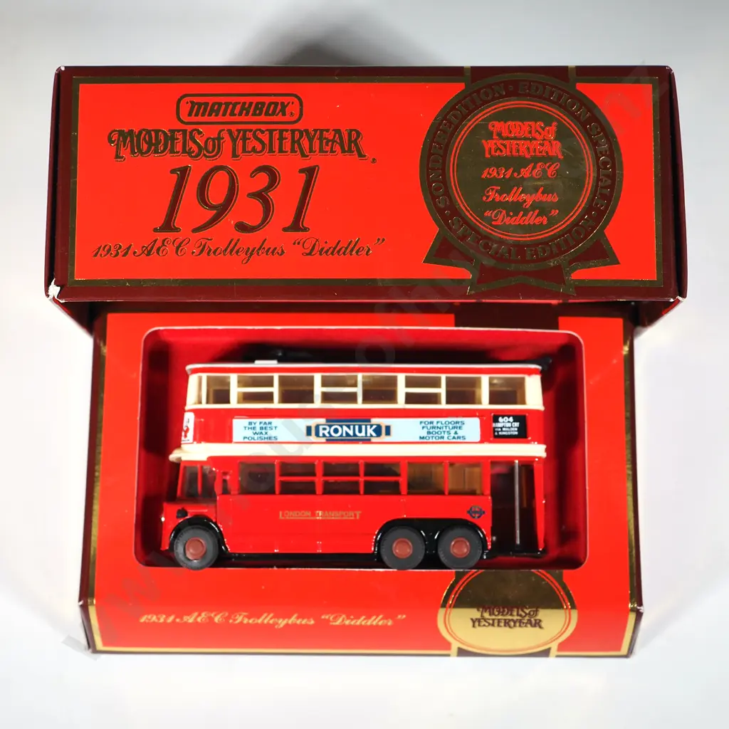 Matchbox Models of Yesteryear - Y10 1934 AEC Trolleybus "Diddler". Image 1++