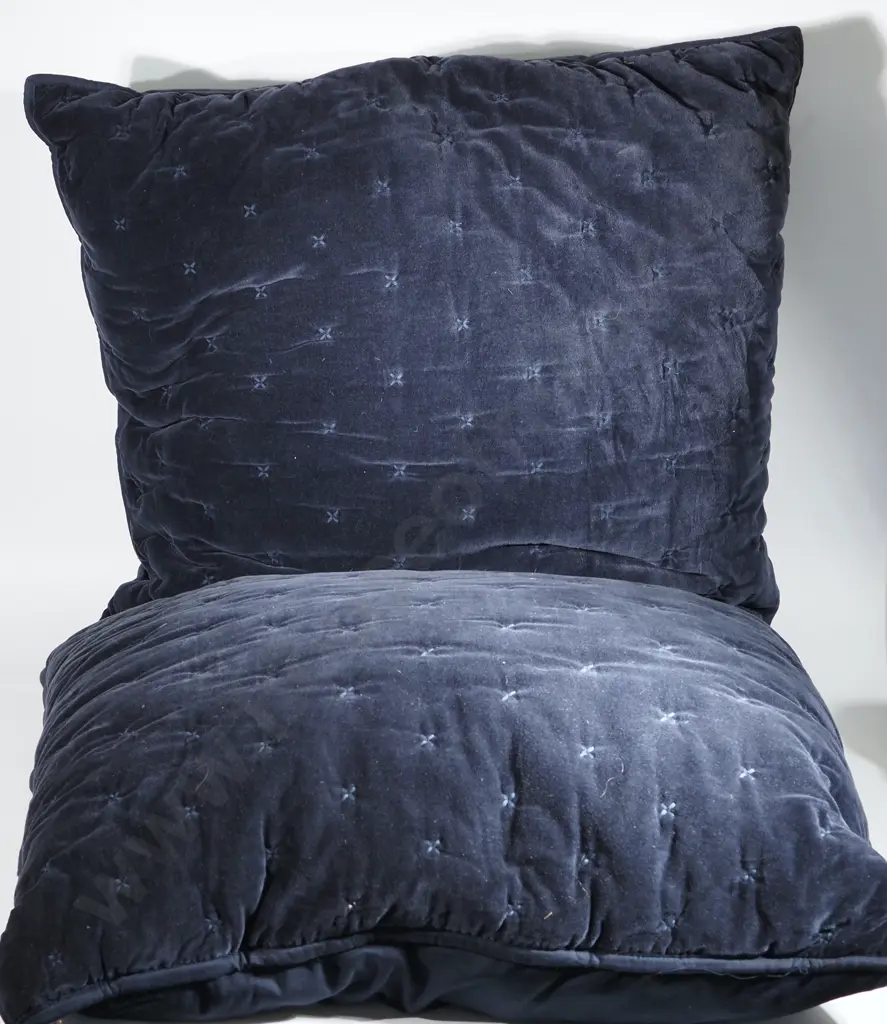 Pair of Velvet Navy Cushions. Image 1++