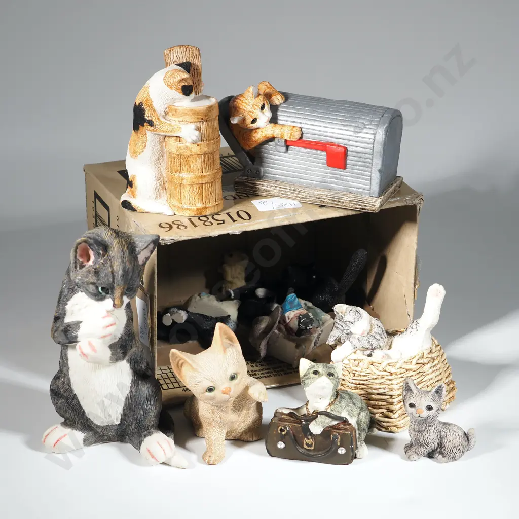 Assorted Lot of Fourteen Resin Cats. Image 1++