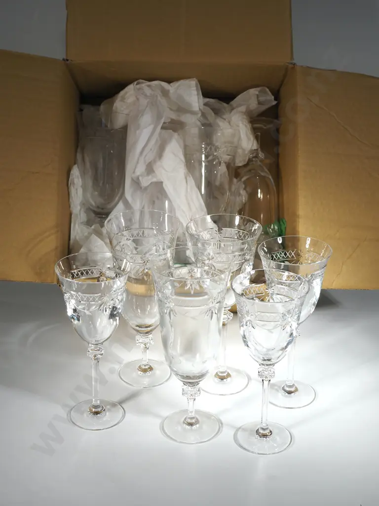 Lot of Crystal Royal Doulton Glasses -  Six Goblets & Four Wine Glasses. Image 1++