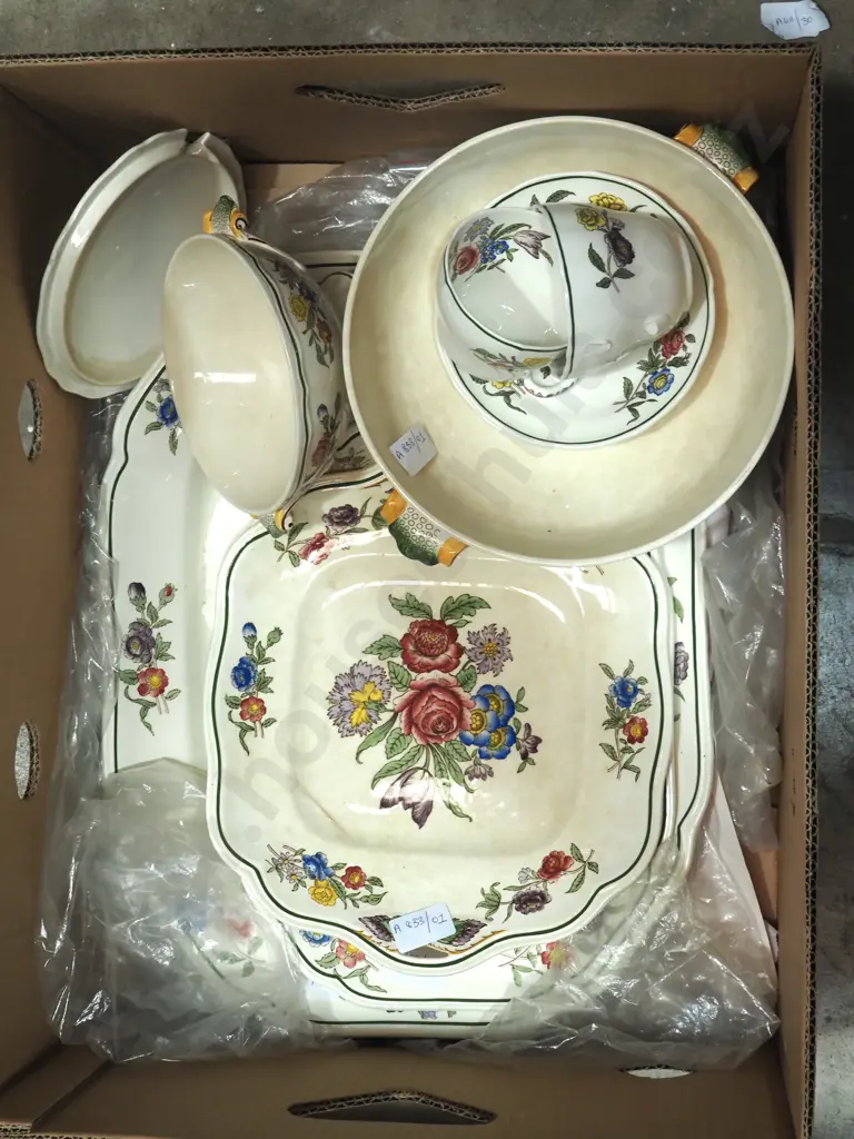 Quantity Of Copeland Spode China In  "Spring "Time Pattern To Include Two Graduated Ashets, Small Covered Tureen, Bowl Image 1++